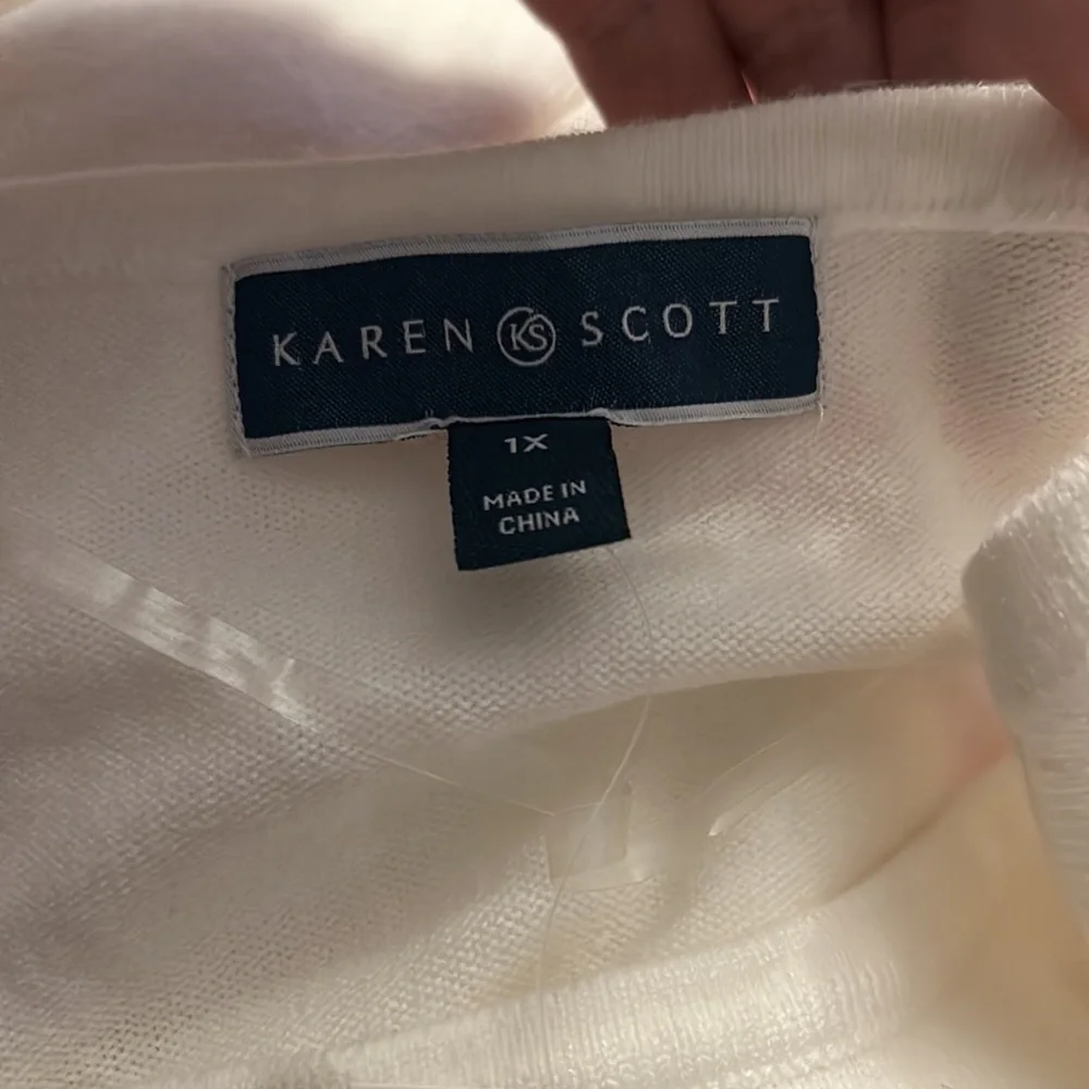 NWT Karen Scott Soft White Sweater - Picture 3 of 3